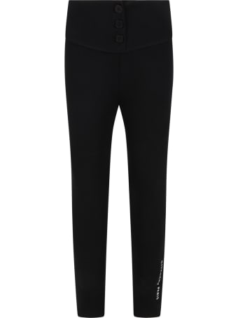Givenchy Black Leggings For Girl With Logo