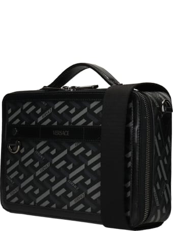 Versace Hand Bag In Black Polyuretan