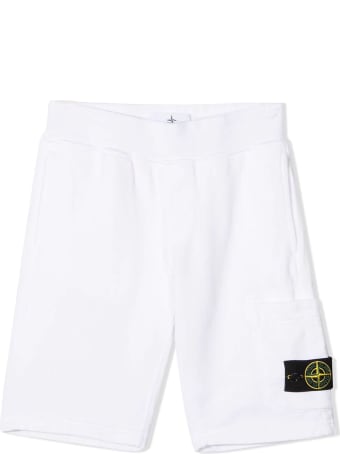 Stone Island White Cotton Shorts