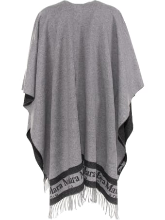 Max Mara Poncho In Grey Wool