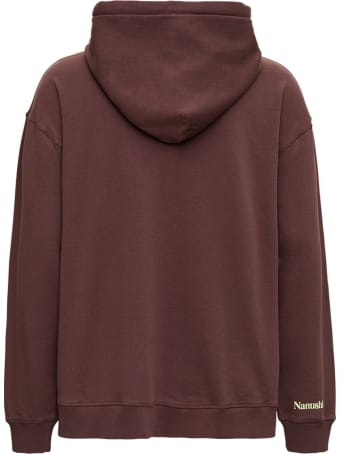 Nanushka Brown Cotton Hoodie With Logo