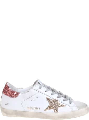 Golden Goose Super Star Sneakers In White Leather