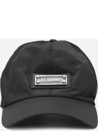 Les Hommes Nylon Twill Baseball Cap With Logo Detail