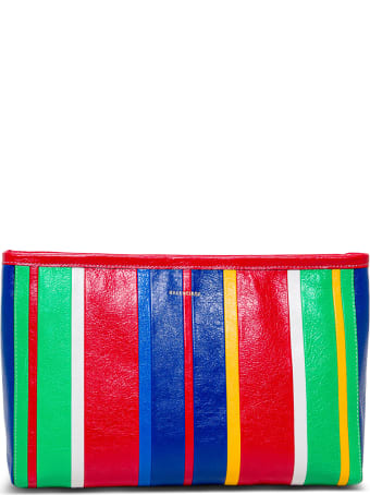 Balenciaga Barbes Multicolor Striped Leather Handbag