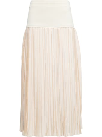 Jil Sander Beige Pleated Skirt