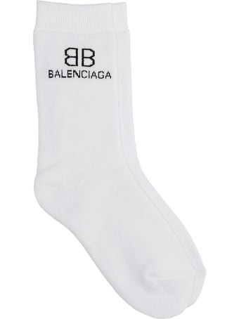 Balenciaga Socks In White Cotton