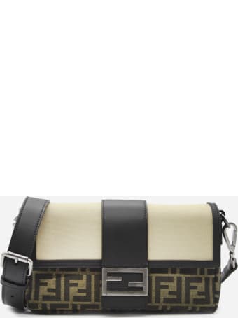 Fendi Fabric Baguette Bag With Ff Motif Insert