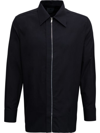 Givenchy Black Cotton Poplin Shirt With Zip