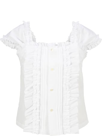 Comme Des Garçons Girl Ruffled Cotton Blouse