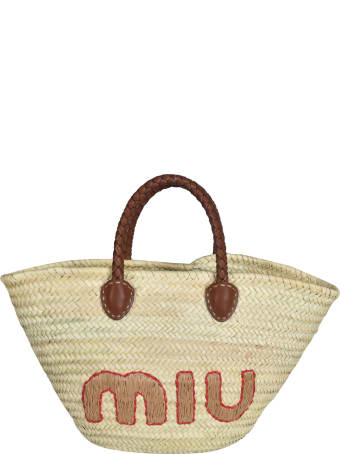 Miu Miu Woven Logo Tote