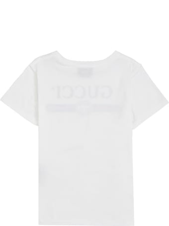Gucci White Cotton T-shirt With Logo Print