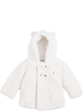 Tartine et Chocolat White Ecological Fur Coat With Ears Detail