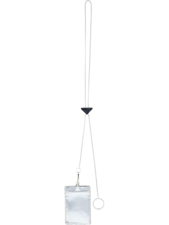 Prada Metallic Leather Badge Holder