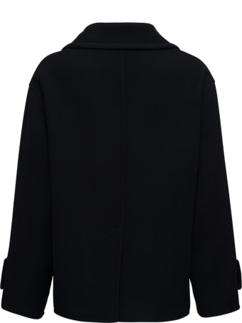Valentino Double-breasted Black Wool Coat