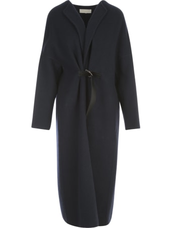 Mantù Long Single Breasted Crew Neck L/s Coat W/belt