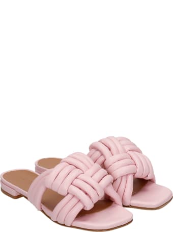 Julie Dee Flats In Rose-pink Leather