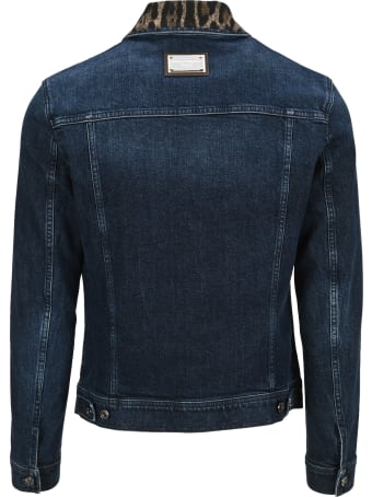 Dolce & Gabbana Dolce&gabbana Leopard-print Collar Denim Jacket