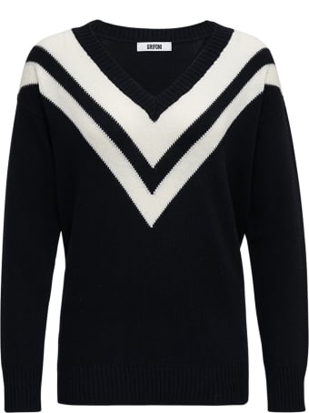 Mauro Grifoni Bicolor Wool V-neck Sweater