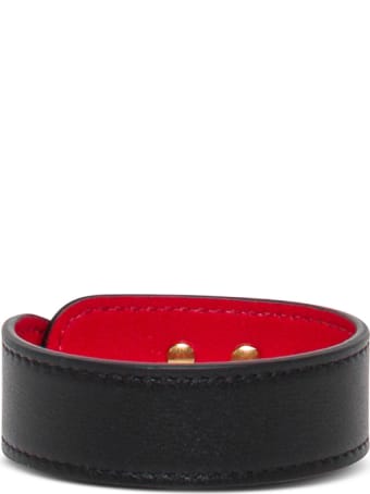 Valentino Garavani Black Leather Bracelet With Stud Detail