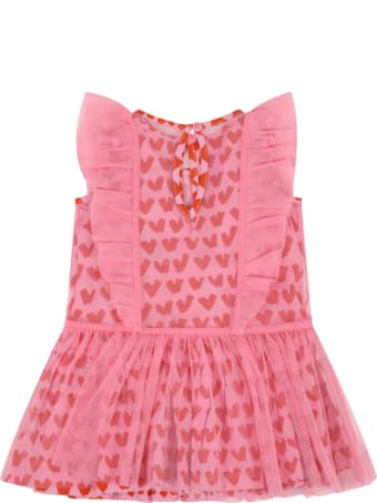 Stella McCartney Kids Pink Dress For Baby Girl With Hearts