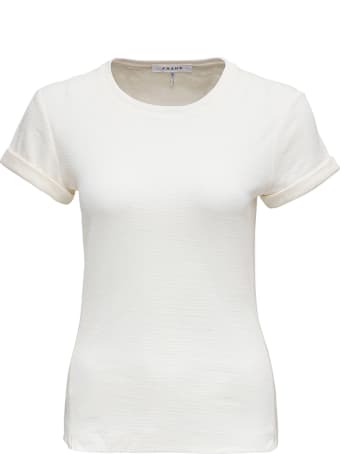 Frame Rolled True White Cotton T-shirt