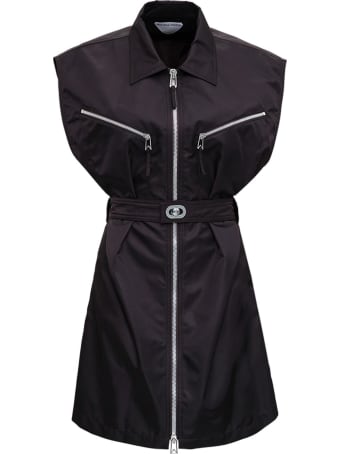 Bottega Veneta Black Technical Stretch Nylon Dress