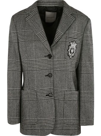 Ermanno Scervino Logo Embroidered Check Pattern Jacket