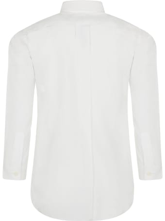 Comme des Garçons Play White Shirt For Kids With Iconic Heart