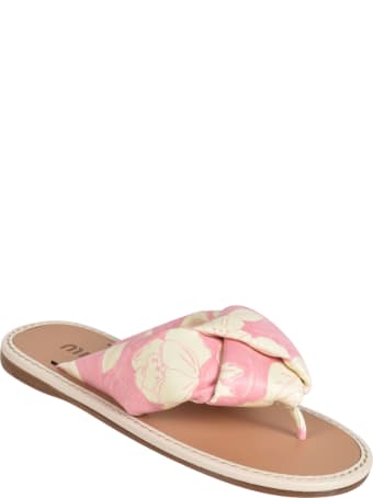Miu Miu Floral Printed Flip Flops