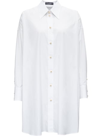 Dolce & Gabbana Oversized White Cotton Poplin Shirt