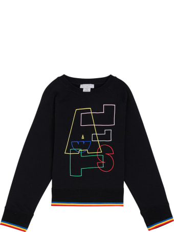 Stella McCartney Kids Black Cotton Sweatshirt With Print