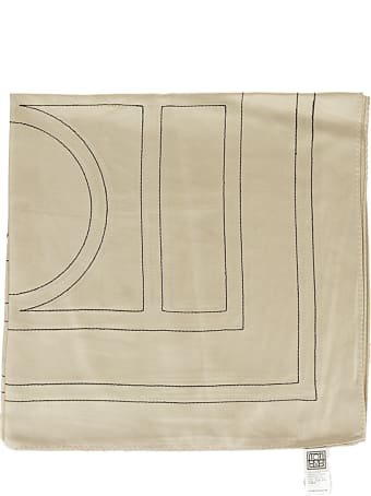 Totême Embroidered Monogram Silk Scarf