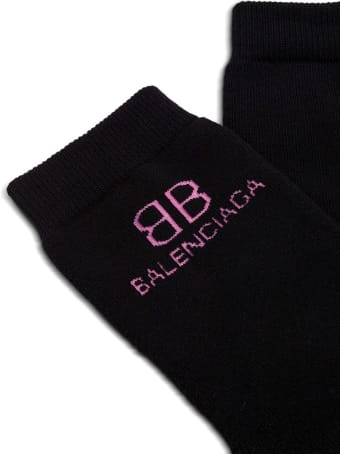 Balenciaga Cotton Socks With Contrasting Logo