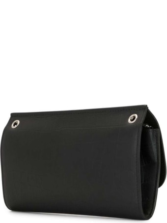 Mulberry Amberley Black Crocodile Printed Leather Crossbody Bag