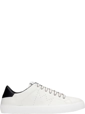 Leather Crown Sneakers In White Leather