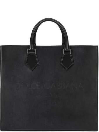 Dolce & Gabbana Palermo Handbag In Black Leather With Logo