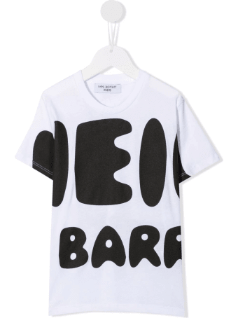 Neil Barrett Kids White T-shirt With Macro Bold Logo