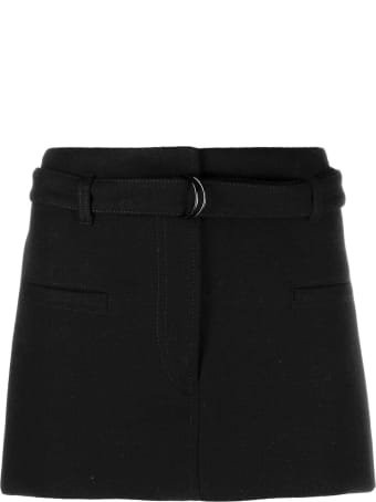 Philosophy di Lorenzo Serafini Black Cotton-virgin Wool Blend Miniskirt