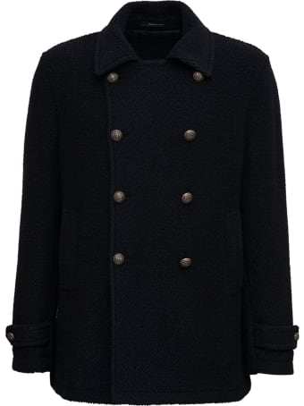 Tagliatore Double-breasted Black Wool Coat
