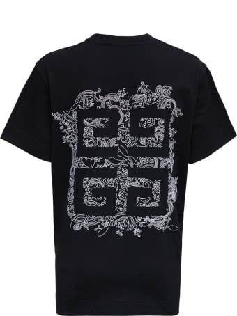 Givenchy Black Cotton T-shirt With Logo Print