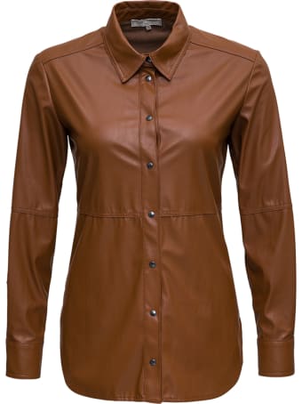 Antonelli Cyclops Shirt In Brown Leatheret