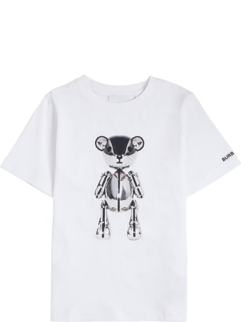 Burberry White Cotton T-shirt With Print