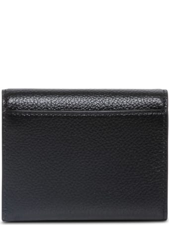 Balenciaga Black Hammered Leather Wallet With Logo