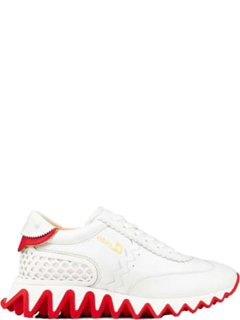 Christian Louboutin White Leather Loubishark Sneakers