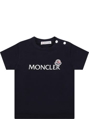 Moncler White T-shirt For Baby Kids With Logo
