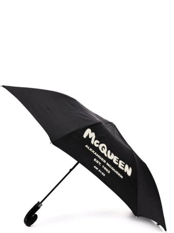 Alexander McQueen Black Mcqueen Graffiti Umbrella