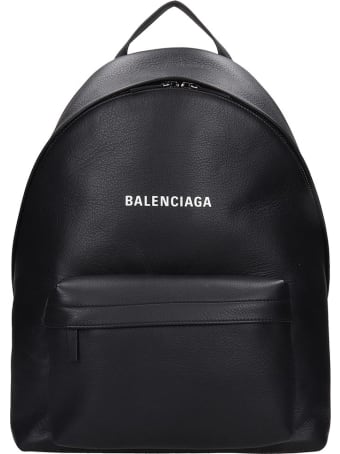 Balenciaga Everyday Back Backpack In Black Leather