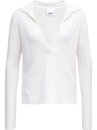 Allude White Cashmere Sweater
