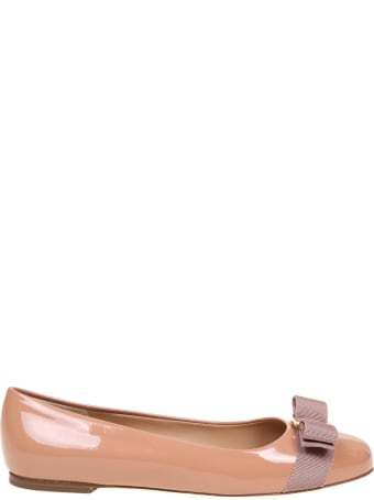 Salvatore Ferragamo Varina Ballerina In Blush Patent