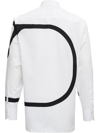 Valentino Cotton Poplin Shirt With V Logo Print